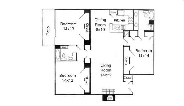 3x2G 1430sf 0203 floor plan