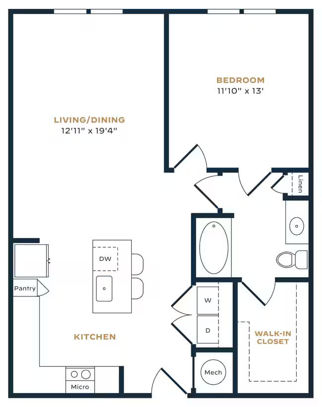 1x1 926 floor plan