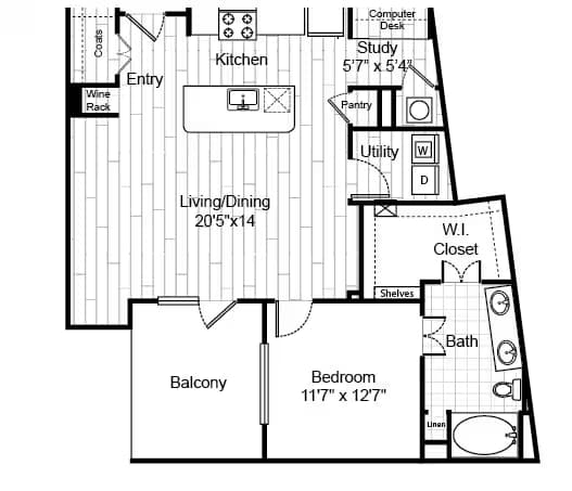 Unit 1124 floor plan