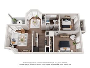 A 2x1 132 floor plan