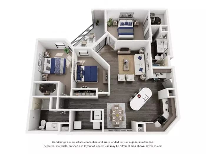 3 Beds • 2 Bath 214 floor plan