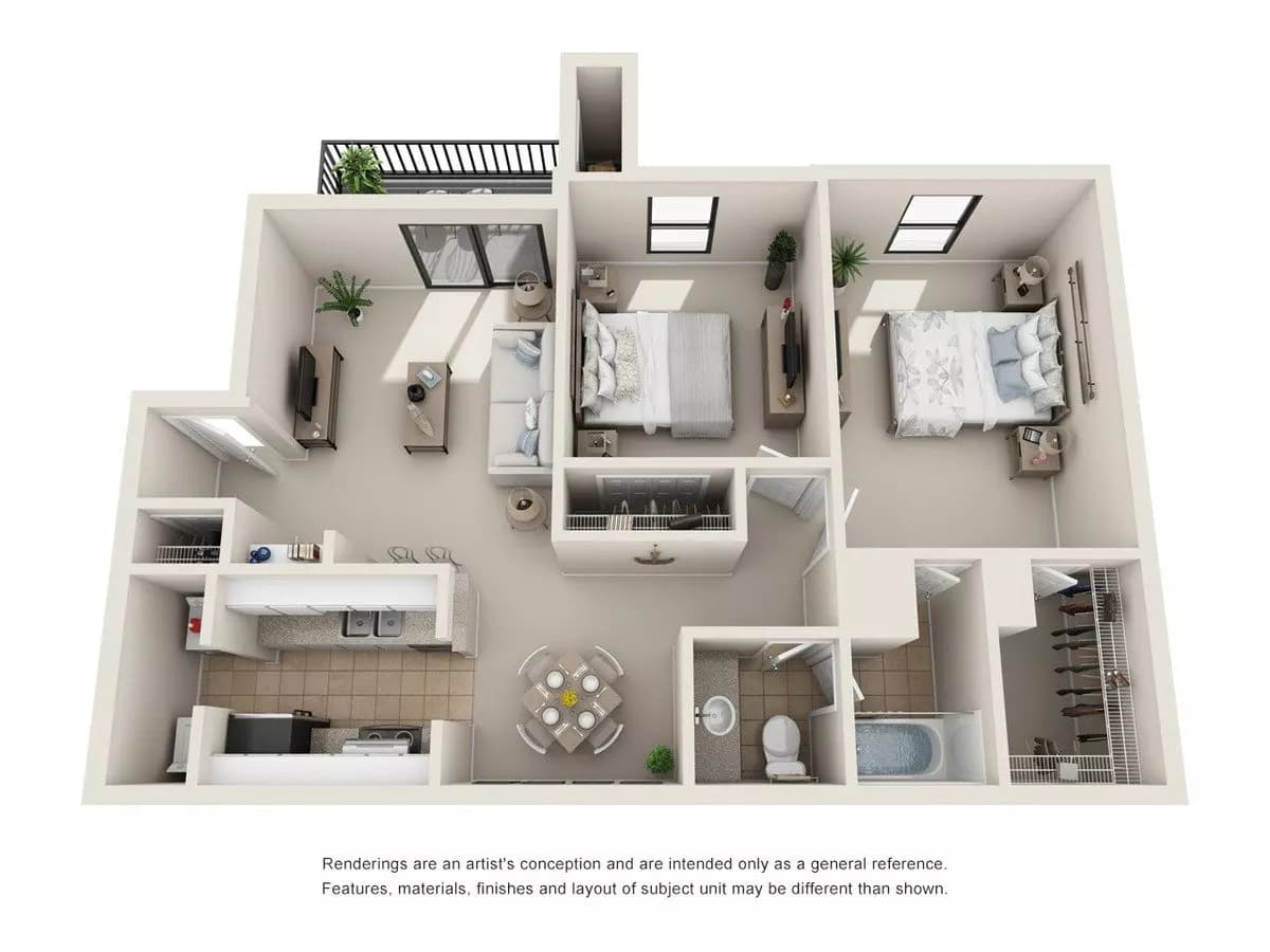 2 Beds • 1 Bath 903 floor plan