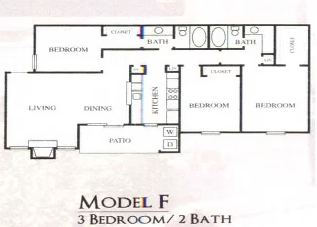 3 Beds • 2 Bath 1306 floor plan