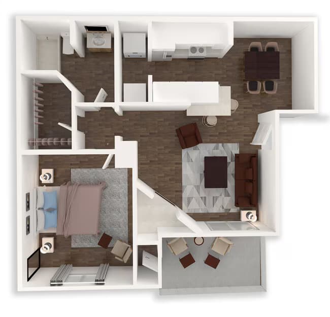 1 Bed • 1 Bath 0409 floor plan
