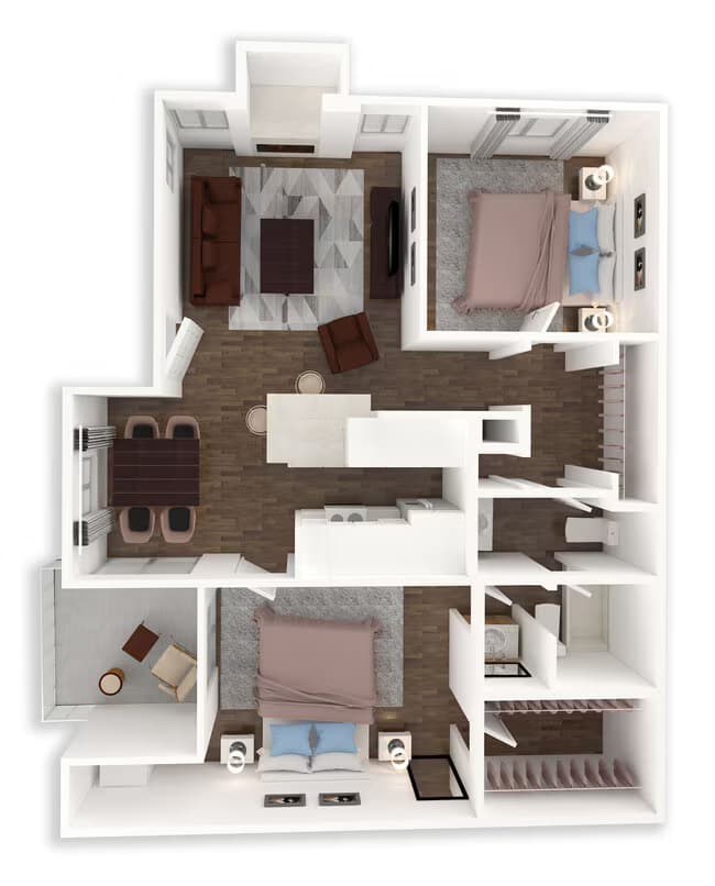 2 Beds • 2 Bath 0806 floor plan