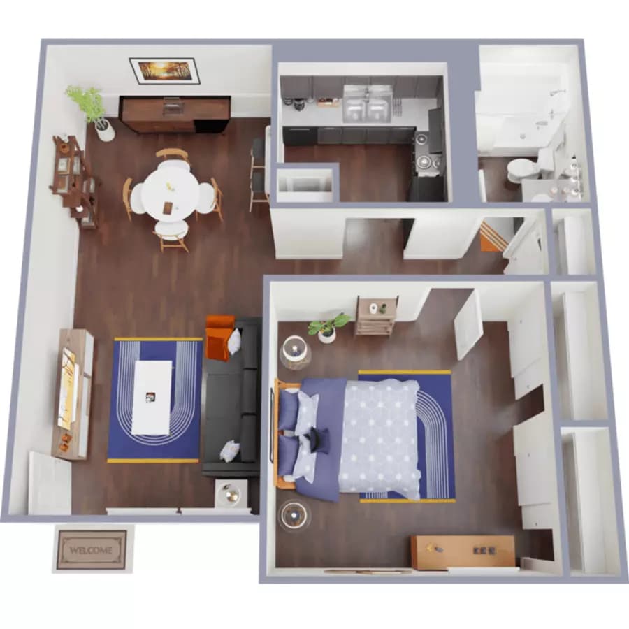 1 Bed / 1 Bath - CLASSIC floor plan