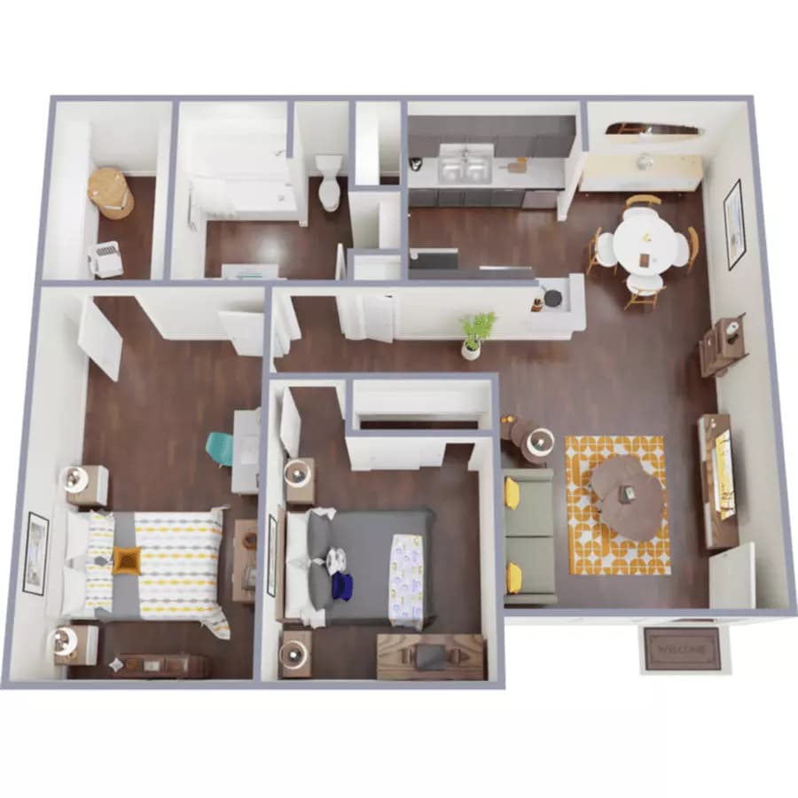 2 Bed / 1 Bath - CLASSIC floor plan