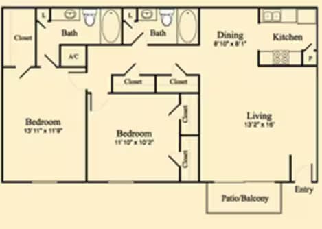 2 Bedroom floor plan