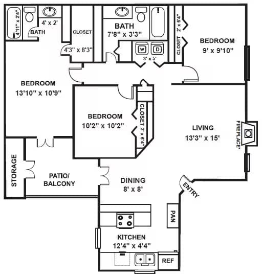 The Buckingham 1204 floor plan