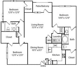 Unit 1-11105 floor plan