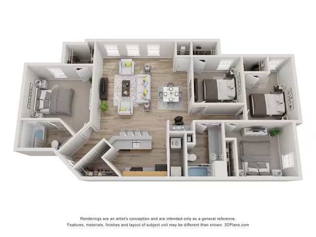 4 Beds • 2 Bath 1532 floor plan
