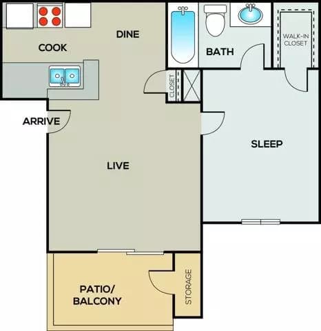 A2- Classic Unit 1308 floor plan
