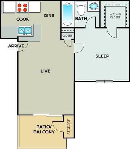 A2- Classic Unit 1116 floor plan