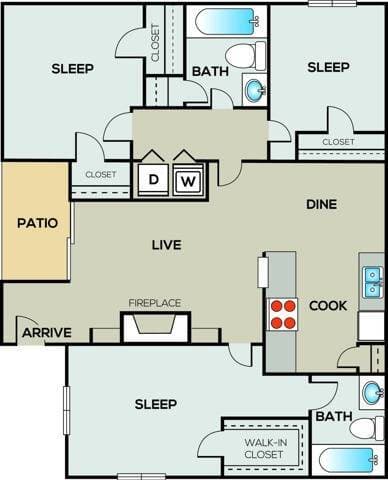 C1- Classic Unit 608 floor plan