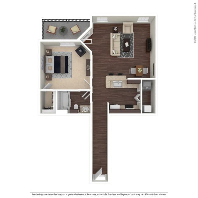 1 Bed • 1 Bath 1023 floor plan