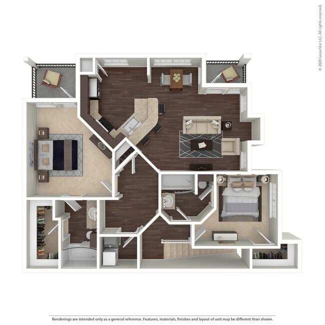 2 Beds • 2 Bath 2222 floor plan
