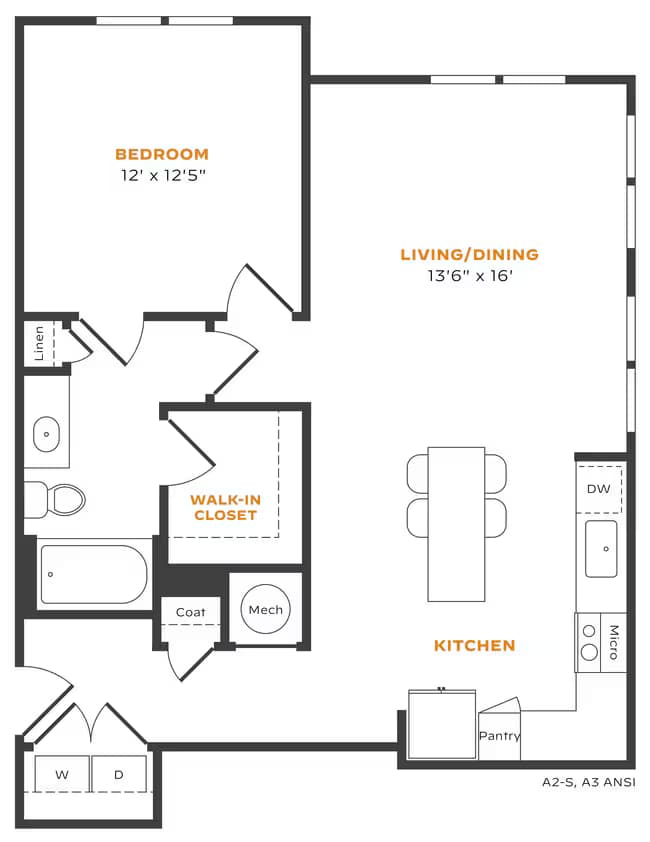 1x1 531 floor plan