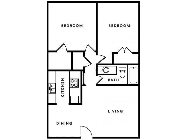 2 Beds • 2 Bath 109 floor plan