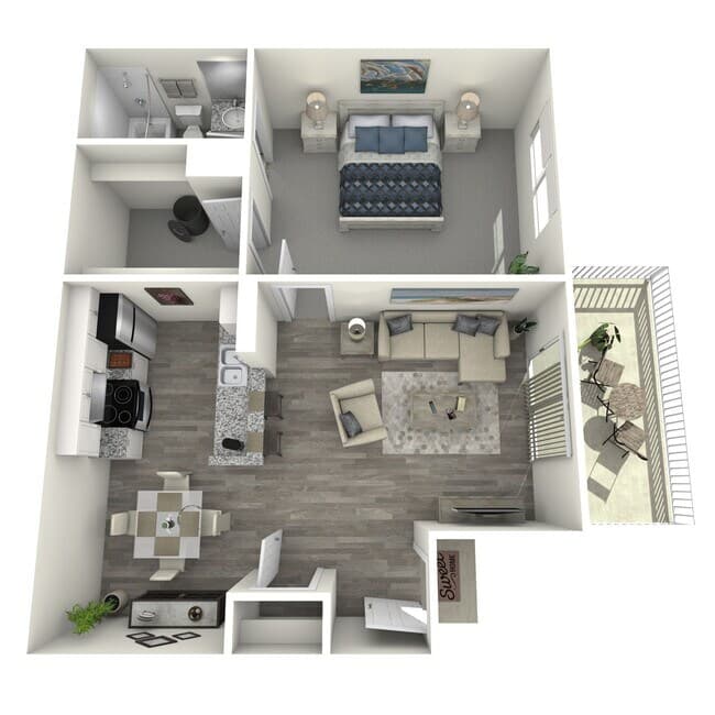 1 Bed • 1 Bath 089 floor plan