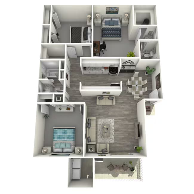 3 Beds • 2 Bath 252 floor plan