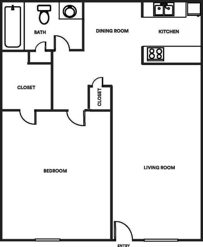 1 Bed • 1 Bath 311D floor plan