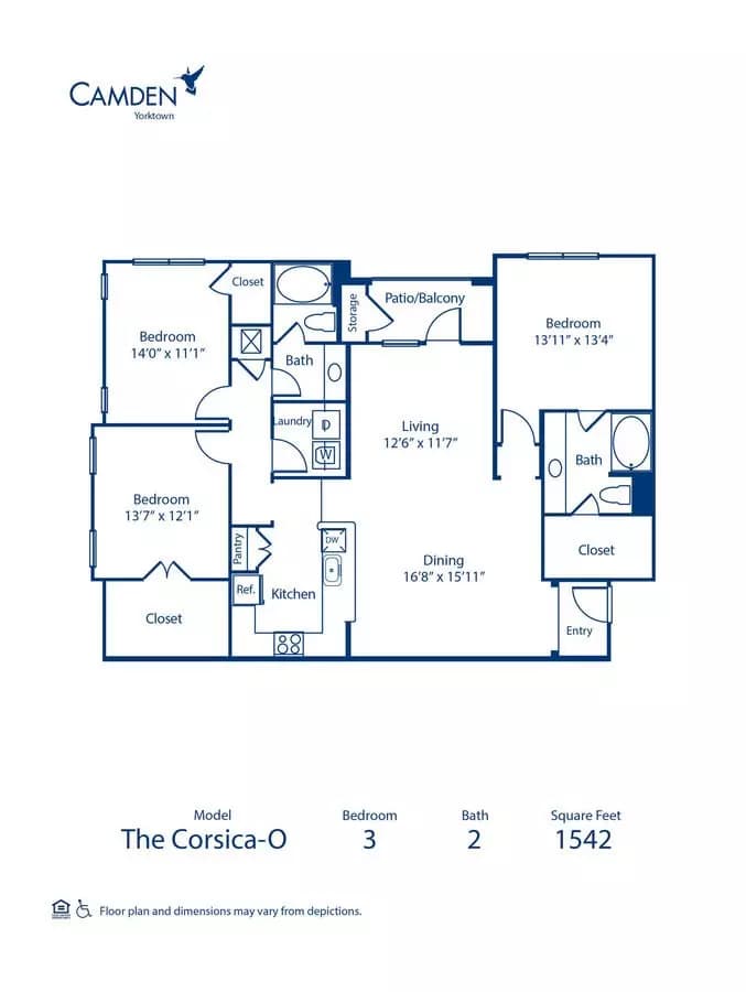 3 Beds • 2 Bath 0231 floor plan