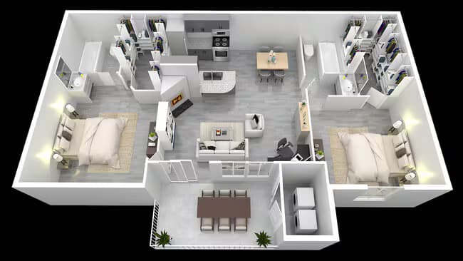 2x2 260 floor plan