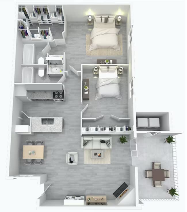 2x2 129 floor plan