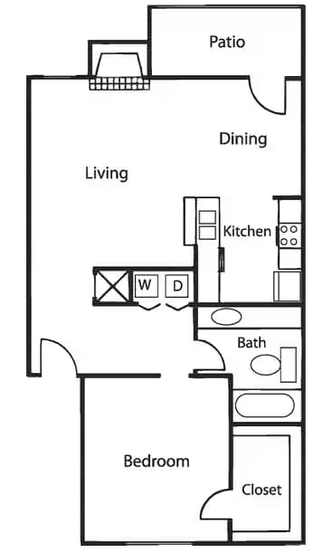 1 Bed • 1 Bath 135 floor plan