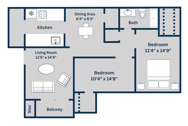 Plan D 1402 floor plan