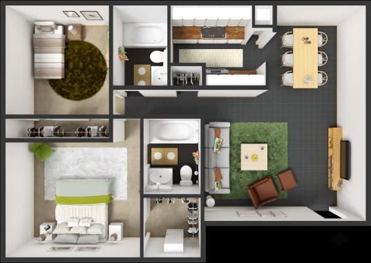 2x2 G 3604 floor plan