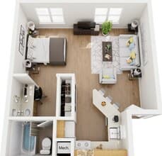0x1 1521 floor plan