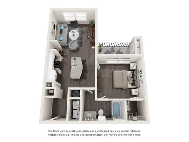1 Bed • 1 Bath 6303 floor plan