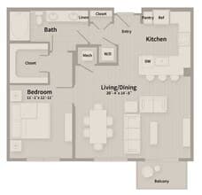Unit B1 614 floor plan