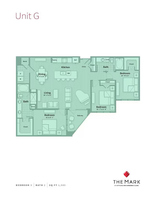 Unit G 235 floor plan