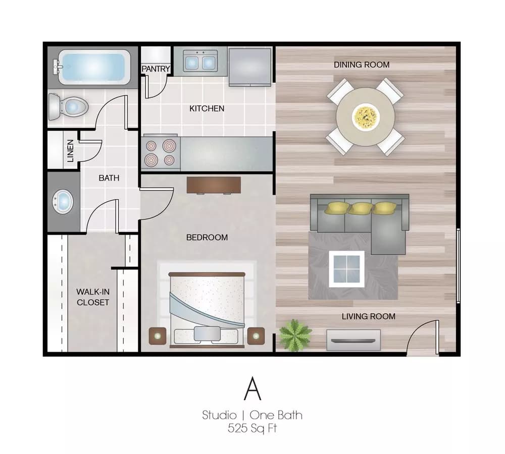 Studio • 1 Bath 1014 floor plan