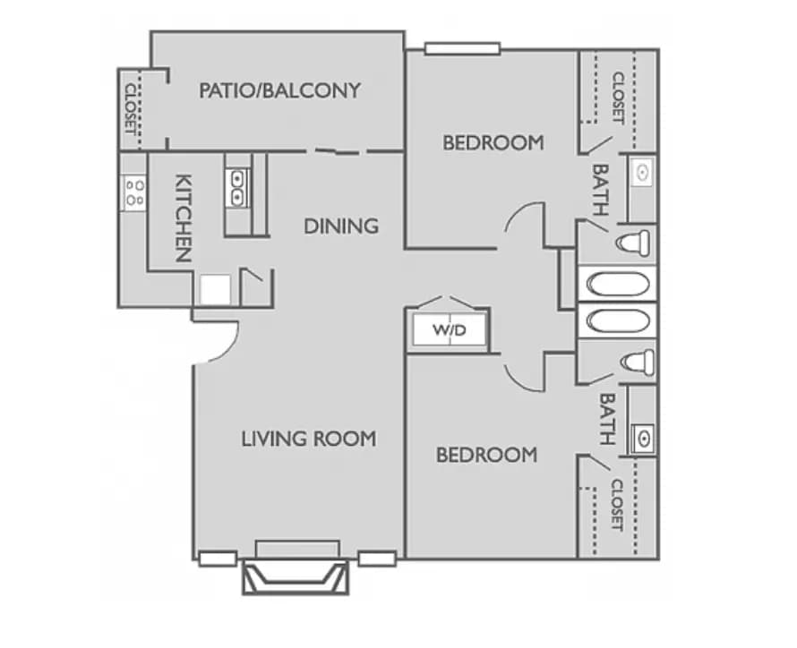 2 Bed 2 Bath 2401 floor plan