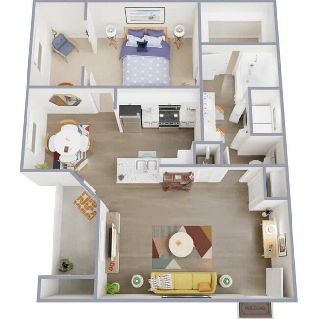 1 Bed • 1 Bath 02206 floor plan
