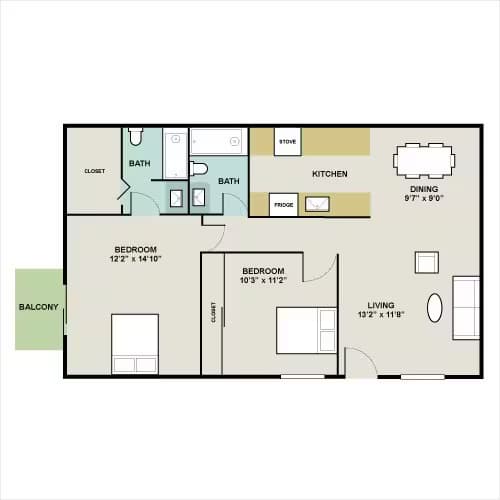 Unit Bldg 1-106 floor plan