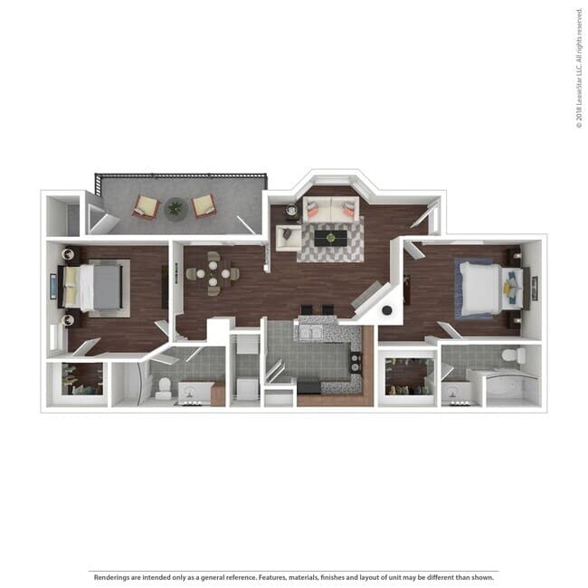 2 Beds • 2 Bath 4303 floor plan
