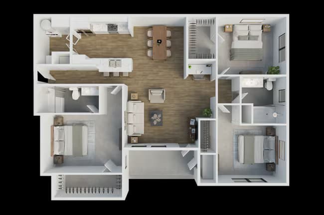 3 Beds • 2 Bath 0722 floor plan
