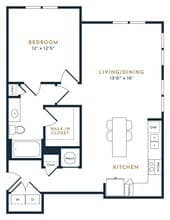 Premium One Bedroom 1219 floor plan