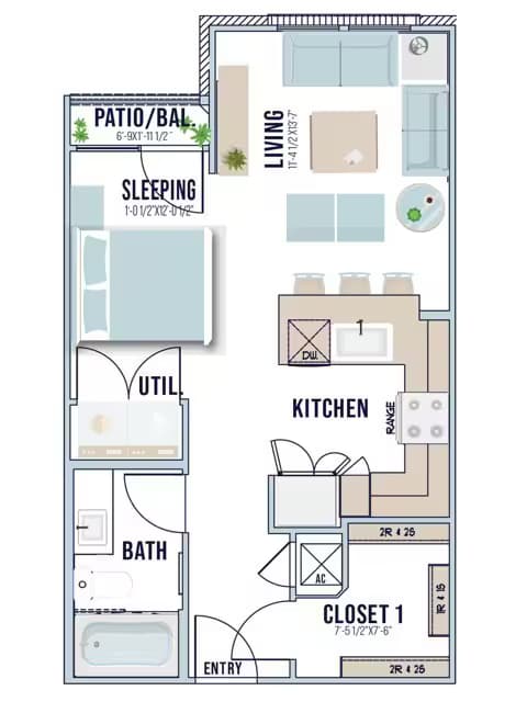 Studio 7-7312 floor plan