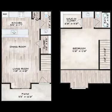 1x1.5 2101 floor plan