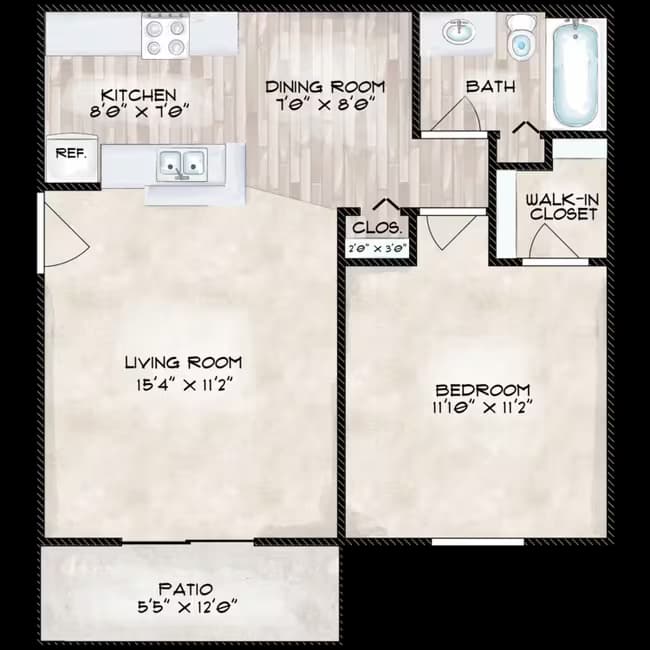 1x1 1104 floor plan