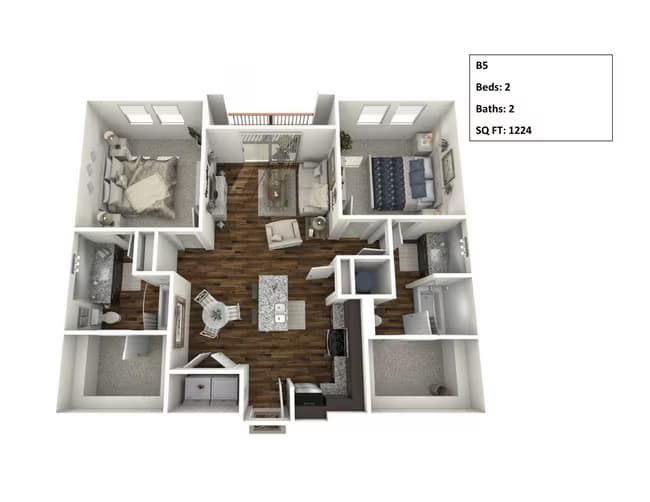 2 Beds • 2 Bath 323 floor plan