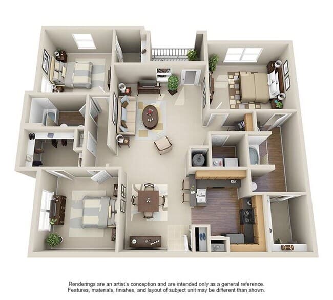 3 Beds • 2 Bath 02303 floor plan