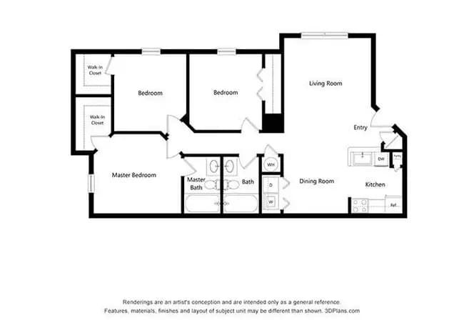 Three Bedroom A 0312 floor plan