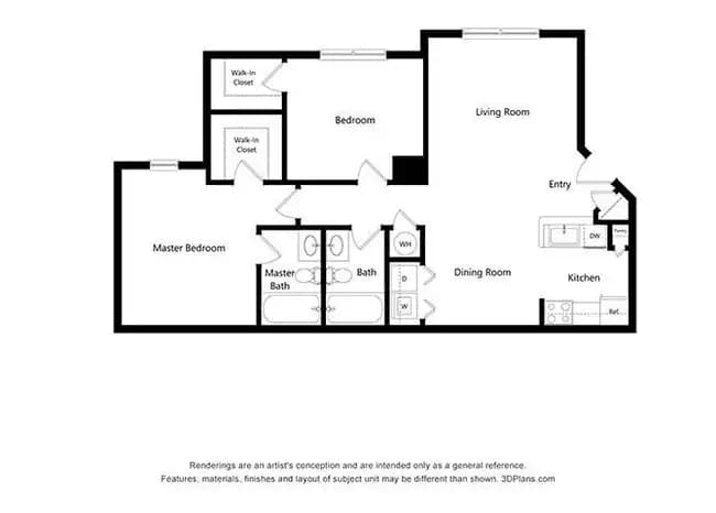 Two Bedroom B 0415 floor plan