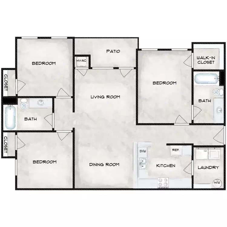 3 Beds • 2 Bath 112 floor plan